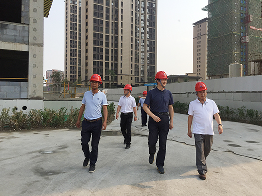 集團(tuán)公司董事長黃道元陪同千處長察看施工現(xiàn)場